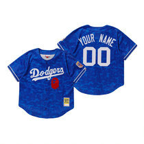Custom Los Angeles Dodgers BAPE x Mitchell & Ness Blue Jersey
