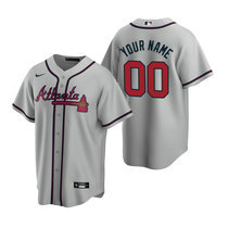 Custom Nike Atlanta Braves Any Name Gray Game Authentic Stitched MLB Jersey