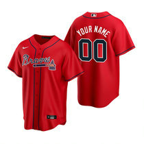 Custom Nike Atlanta Braves Any Name Red Game Authentic Stitched MLB Jersey