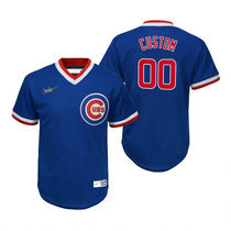 Custom Nike Chicago Cubs Any Name Blue Pullover Authentic Stitched MLB Jersey