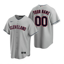 Custom Nike Cleveland Indians Gray Game Authentic Stitched MLB Jersey