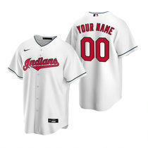 Custom Nike Cleveland Indians White Game Authentic Stitched MLB Jersey