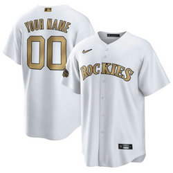 Custom Nike Colorado Rockies White 2022 All Star Authentic Stitched MLB Jersey