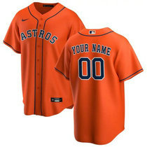Custom Nike Houston Astros Orange Game Authentic stitched MLB jersey