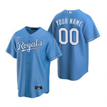 Custom Nike Kansas City Light Blue Game Authentic Stitched MLB Jersey