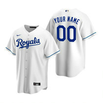 Custom Nike Kansas City Royals White Game Authentic Stitched MLB Jersey