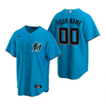 Custom Nike Miami Marlins Blue Game Authentic Stitched MLB Jersey