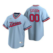 Custom Nike Minnesota Twins Light Blue Cooperstown Collection Game Authentic Stitched MLB jersey