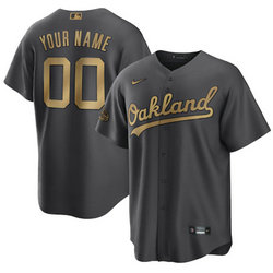 Custom Nike Oakland Athletics Charcoal 2022 All Star Authentic Stitched MLB Jersey
