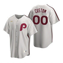 Custom Nike Philadelphia Phillies White Cooperstown Collection Game Authentic Stitched MLB Jersey