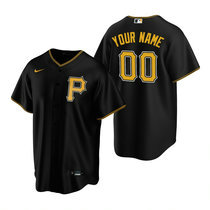 Custom Nike Pittsburgh Pirates Black Game Authentic Stitched MLB Jersey