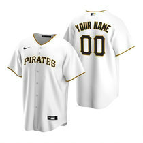 Custom Nike Pittsburgh Pirates White Game Authentic Stitched MLB Jersey