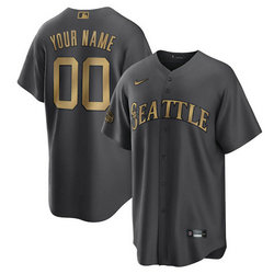 Custom Nike Seattle Mariners Charcoal 2022 All Star Authentic Stitched MLB Jersey