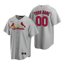 Custom Nike St.Louis Cardinals Gray Game Authentic stitched MLB jersey
