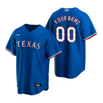 Custom Nike Texas Rangers Blue Game Authentic Stitched MLB jersey