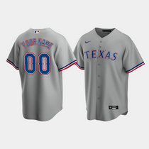 Custom Nike Texas Rangers Gray Game Authentic Stitched MLB jersey