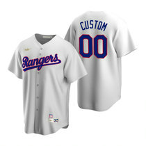 Custom Nike Texas Rangers White Cooperstown Collection Game Authentic Stitched MLB jersey