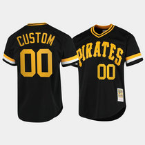 Custom Pittsburgh Pirates Black Pullover Game Authentic Stitched MLB Jersey