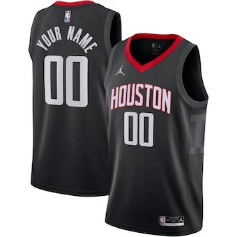 Customized Jordan Houston Rockets Black Authentic Stitched NBA jersey