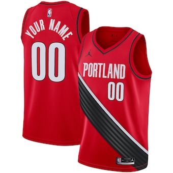 Customized Jordan Portland Trail Blazers Red Authentic Stitched NBA jersey