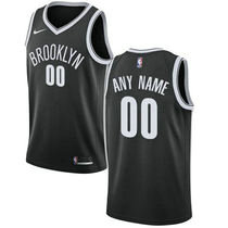 Customized Nike Brooklyn Nets Black Authentic Stitched NBA jersey