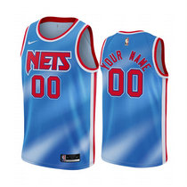 Customized Nike Brooklyn Nets Blue Classic Authentic Stitched NBA jersey