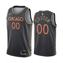 Customized Nike Chicago Bulls Black 2020-21 City Authentic Stitched NBA jersey