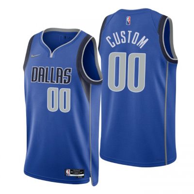 Customized Nike Dallas Mavericks Blue 75th Anniversary Authentic Stitched NBA jersey