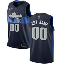 Customized Nike Dallas Mavericks Navy Blue Authentic Stitched NBA jersey