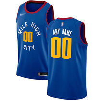 Customized Nike Denver Nuggets Blue Authentic Stitched NBA jersey
