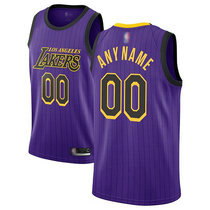 Customized Nike Los Angeles Lakers Purple City Authentic NBA Basketball Jersey