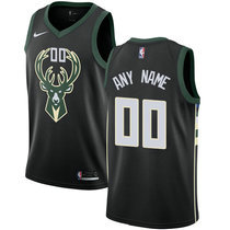 Customized Nike Milwaukee Bucks Black Authentic Stitched NBA jersey