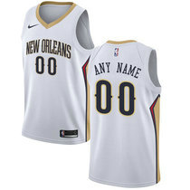 Customized Nike New Orleans Pelicans White Authentic Stitched NBA jersey