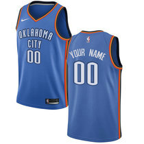 Customized Nike Oklahoma City Thunder Blue Authentic Stitched NBA jersey