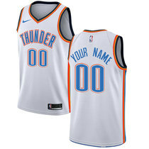 Customized Nike Oklahoma City Thunder White Authentic Stitched NBA jersey
