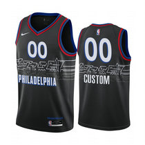 Customized Nike Philadelphia 76ers Black 2020-21 City Authentic Stitched NBA jersey