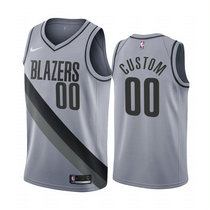 Customized Nike Portland Trail Blazers Gray 2020-21 City Authentic Stitched NBA jersey