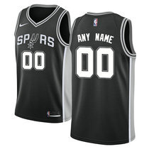 Customized Nike San Antonio Spurs Black Authentic Stitched NBA jersey