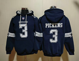 Dallas Cowboys #3 George Pickens Navy Blue NFL Stitched Hoodies