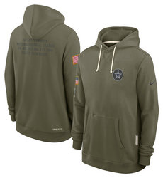 Dallas Cowboys Olive 2025 Salute To Service Pullover Hoodie