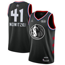Dallas Mavericks #41 Dirk Nowitzki Black 2019 All Star With Patch Authentic Stitched NBA jersey