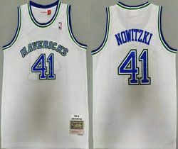 Dallas Mavericks #41 Dirk Nowitzki White 1998-99 Hardwood Classic Authentic Stitched NBA Jersey