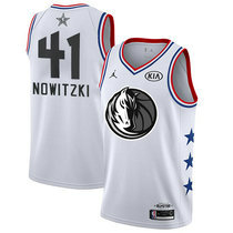 Dallas Mavericks #41 Dirk Nowitzki White 2019 All Star With Patch Authentic Stitched NBA jersey
