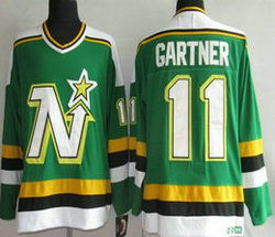 Dallas Stars #11 Mike Gartner Green CCM Throwback Authentic Stitched NHL jersey