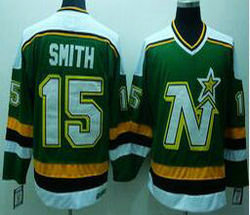 Dallas Stars #15 Bobby Smith Green CCM Throwback Authentic Stitched NHL jersey