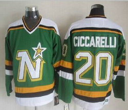 Dallas Stars #20 Dino Ciccarelli Green CCM Throwback Authentic Stitched NHL jerseys