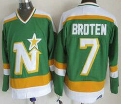 Dallas Stars #7 Neal Broten Green CCM Throwback Authentic Stitched NHL jersey