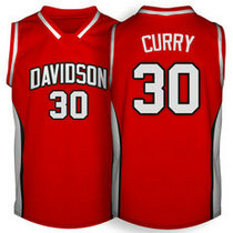 Davidson College Wildcats #30 Stephen Curry 2007-2009 Retro Throwback Red Jersey