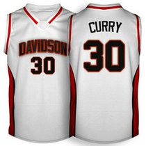 Davidson College Wildcats #30 Stephen Curry 2007-2009 Retro Throwback White Jersey