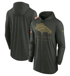 Denver Broncos Forest Green 2025 Salute To Service Sideline Dri-FIT Lightweight Pullover Hoodie
